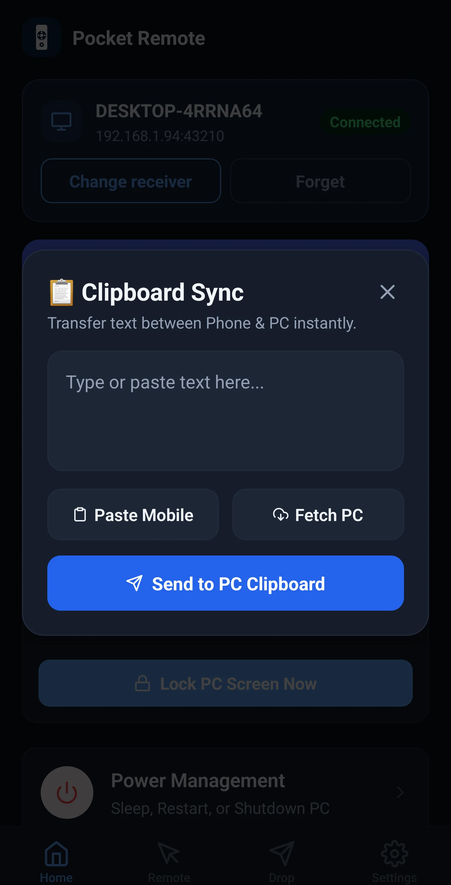 Pocket Remote screenshot