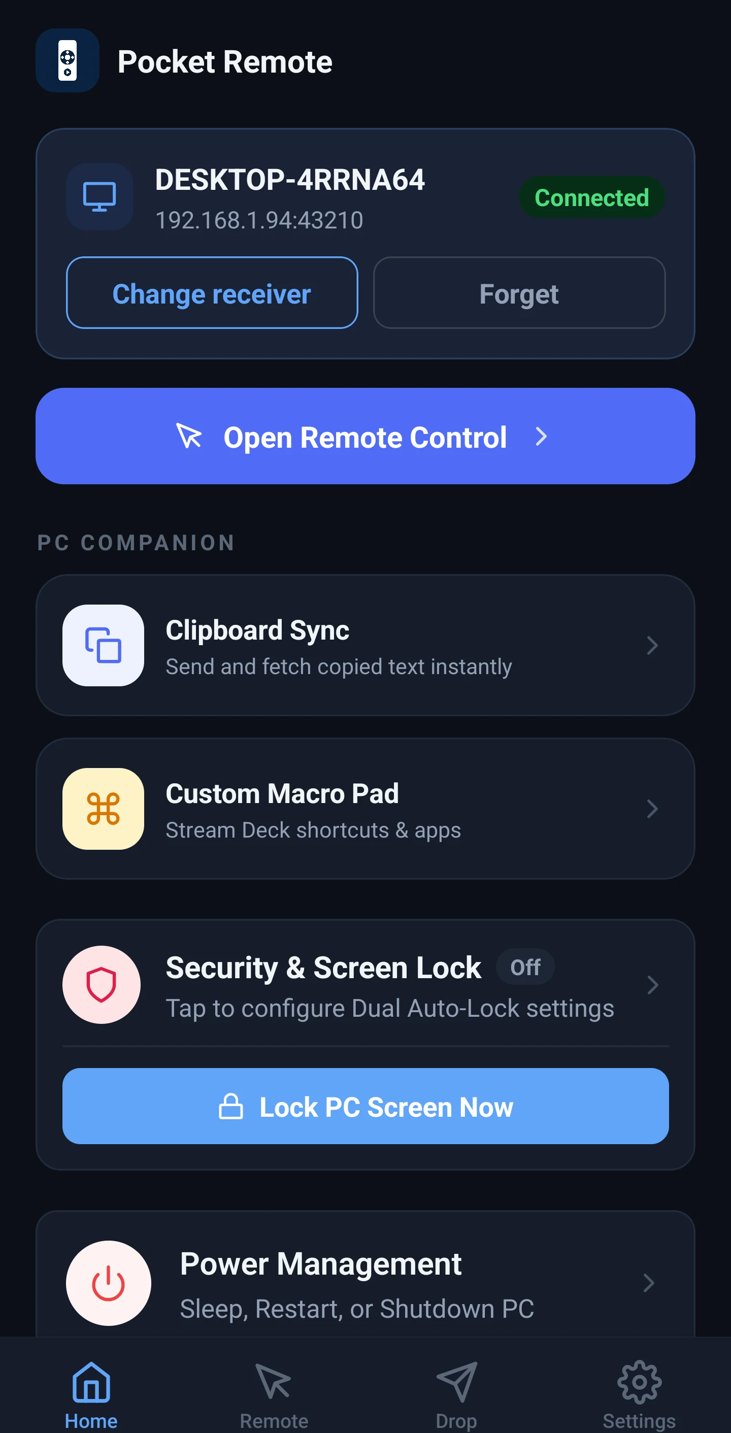 Pocket Remote screenshot